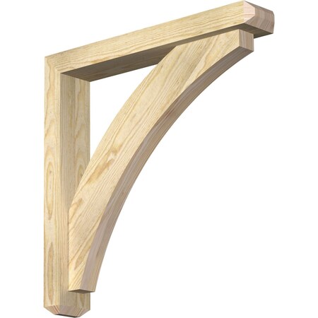 Ekena Millwork Thorton Craftsman Rough Sawn Bracket w/ Offset Brace, Douglas Fir, 4"W x 24"D x 24"H BKT0402X24X24THR04RDF